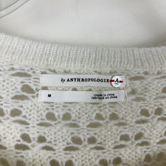 Anthropologie Cropped Long Sleeve Layered Trim Sweatshirt M - Picture 5 of 5